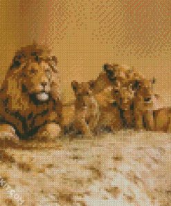 Animal Lion Family diamond painting