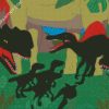 Black T Rex Dinosaurs diamond painting