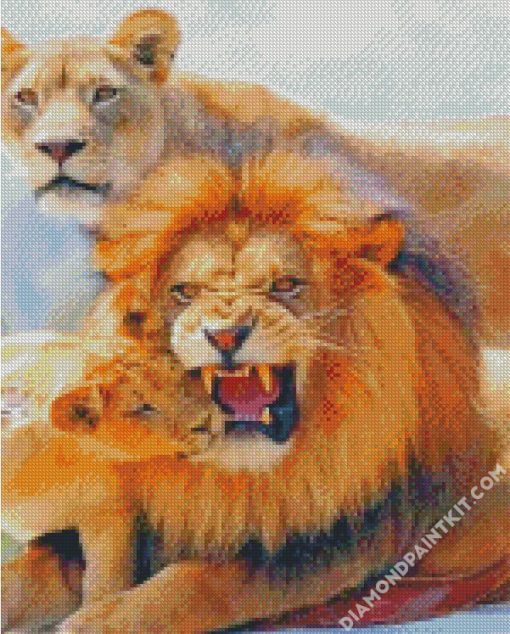 Lion Family diamond painting