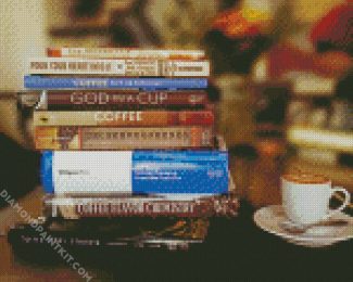 A Cup Of Coffee And Books diamond painting