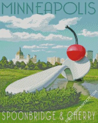 Minneapolis Spoonbridge And Cherry Poster diamond painting