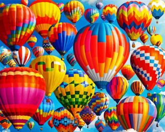 Aesthetic Colorful Hot Airballoons diamond painting