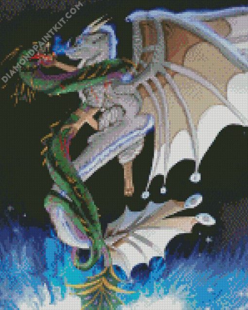 Aesthetic Entwined Dragons diamond painting