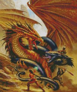 Fantasy Entwined Dragons diamond painting