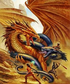 Fantasy Entwined Dragons diamond painting