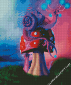 Fantasy Snail On Mushroom diamond painting