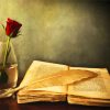 Glass Rose And Vintage Book diamond painting