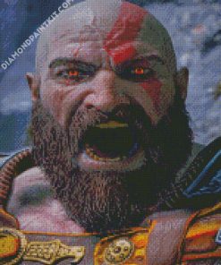 God Of War 3 Kratos With Beard diamond painting