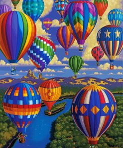 Rainbow Hot Airballoons diamond painting