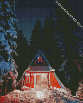 Snow Cottage diamond painting