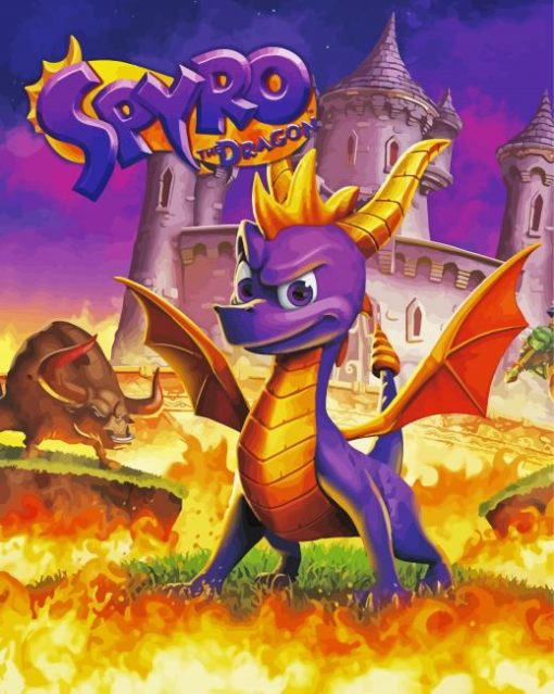Spyro The Dragon Video Game diamond painting