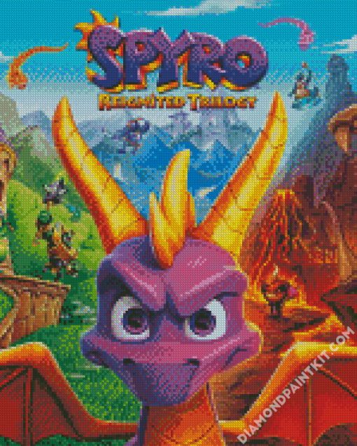 Spyro Video Game diamond painting