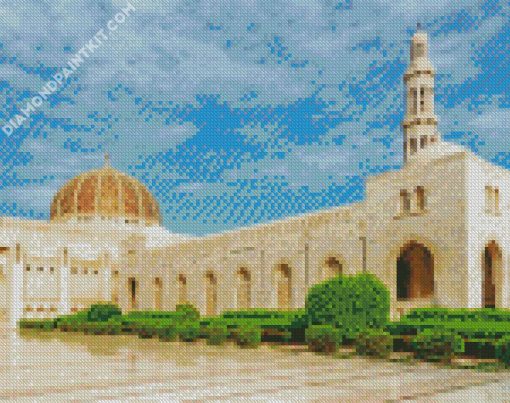 Sultan Qaboos Grand Mosque Muscat diamond painting