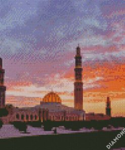 Sultan Qaboos Grand Mosque Muscat Sunset diamond painting