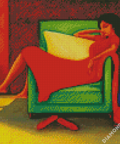 Woman Relaxing On Sofa diamond painting