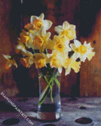 Aesthetic Vase Of Narcissus Flowers diamond painting