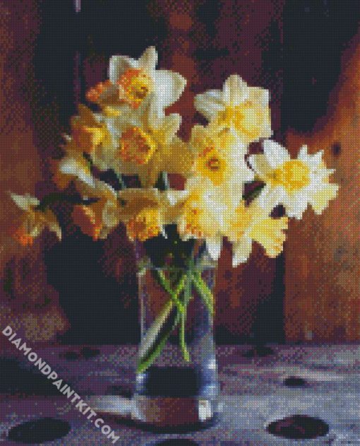 Aesthetic Vase Of Narcissus Flowers diamond painting