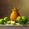 Green Apples And Jugs Still Life diamond painting