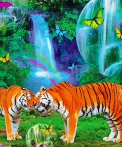 Romantic Tigers diamond painting