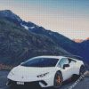 White Car Lamborghini diamond painting