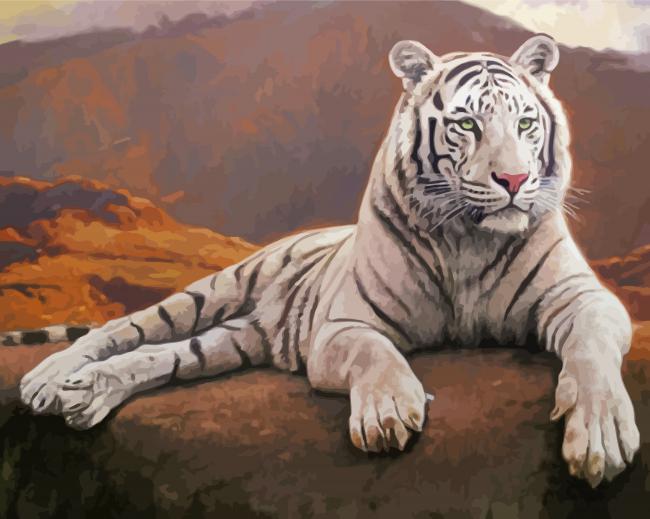 White Tiger diamond painting