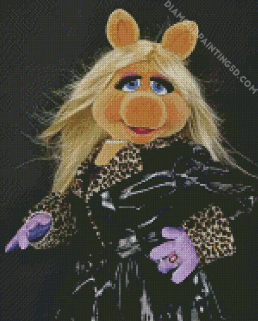 Miss Piggy Wearing Black Diamond Paintings