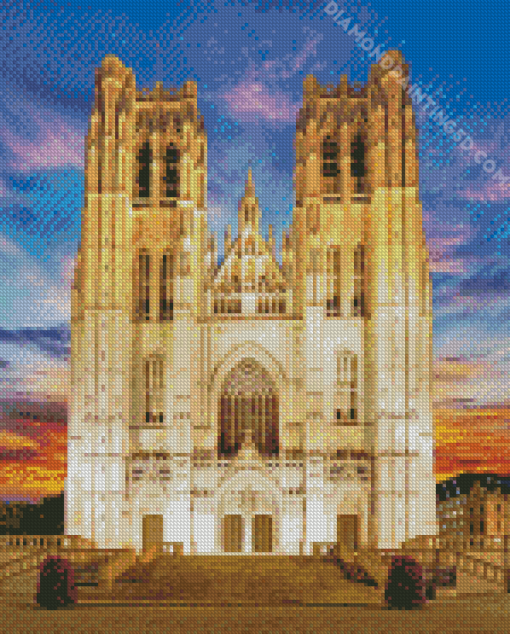St Michael And St Gudula Cathedral Bruxelles Diamond Paintings