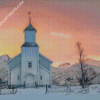 Aesthetic Winter Church Diamond Paintings