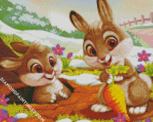 Cute Bunnies Diamond Paintings