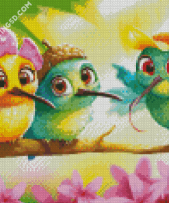 Cute Hummingbirds Diamond Paintings
