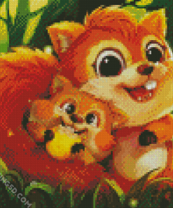 Cute Squirrels Diamond Paintings