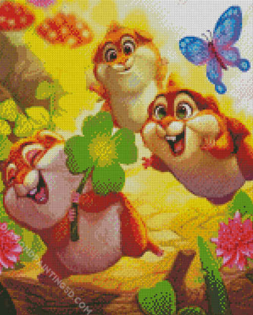 Happy Squirrels Diamond Paintings