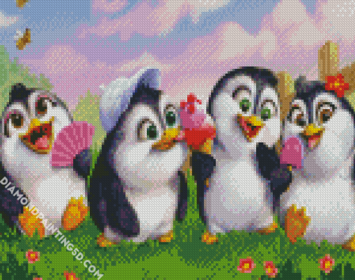 Happy Penguins Diamond Paintings