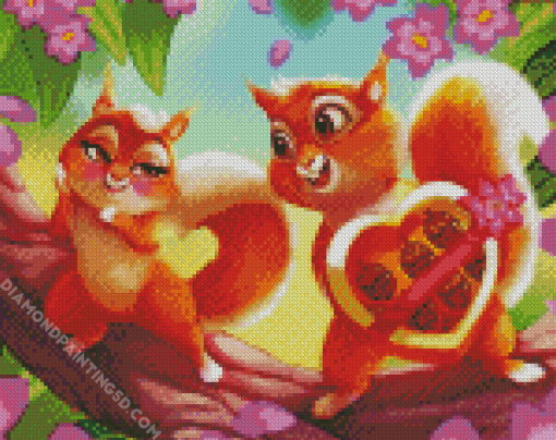 Squirrels Couple Diamond Paintings