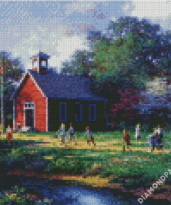 The Little Red Schoolhouse Diamond Paintings