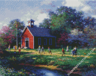 The Little Red Schoolhouse Diamond Paintings