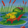 Frog On Lily Diamond Paintings