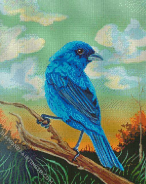 Indigo Bunting Bird Art Diamond Paintings