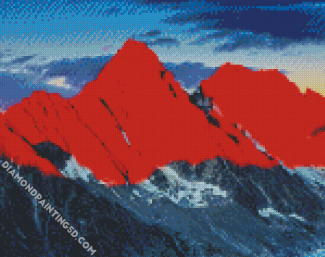 Red Mountains Sunset Diamond Paintings