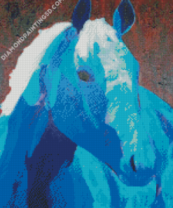 Blue Impressionist Horse Diamond Paintings