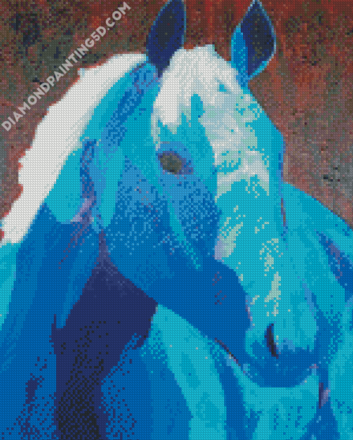 Blue Impressionist Horse Diamond Paintings