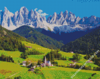 Italian Mountains Dolomites Landscape Diamond Paintings