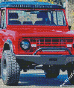 Red Ford Bronco Car Diamond Paintings