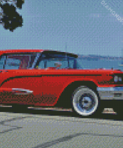 Red Ford Thunderbird Car Diamond Paintings