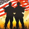 American Flag And Military Silhouette Diamond Paintings
