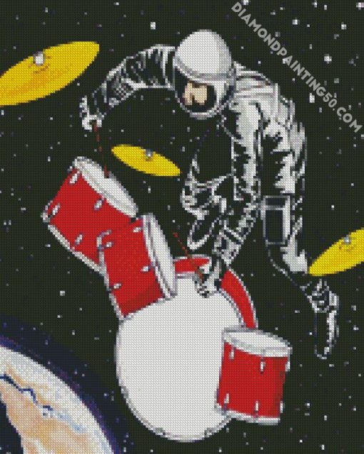 Astronaut Drumer diamond painting