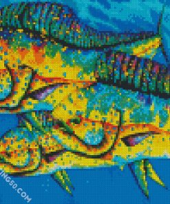 Colorful Mahi Mahi Fish diamond painting