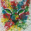 Colorful Splatter Lynx diamond painting