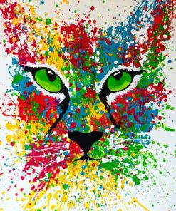 Colorful Splatter Lynx diamond painting