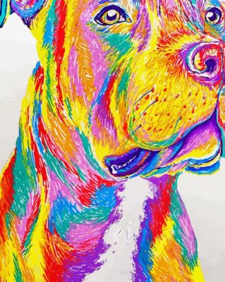 Colorful Staffy Dog Animal Diamond Paintings